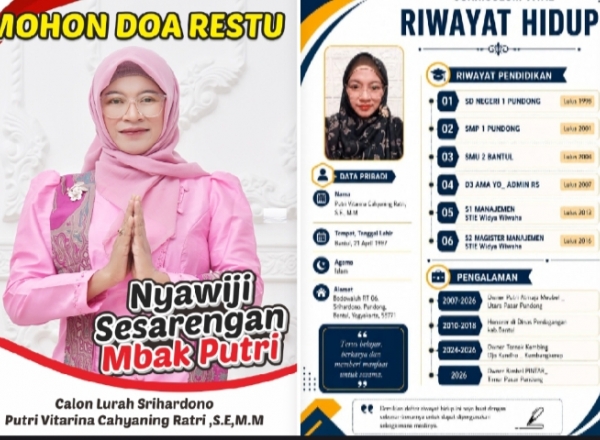 putri vitarini cahyaning ratri se.mm bertekad jadi lurah srihardono bantul untuk memberdayakan potensi wilayahnya