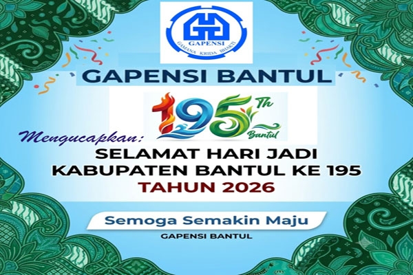 pengurus gapensi bantul mengucapkan selamat hari jadi bantul ke 196 tahun 2026