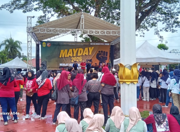 kendati diguyur hujan perayaan mayday 2026 bantul tetap meriah